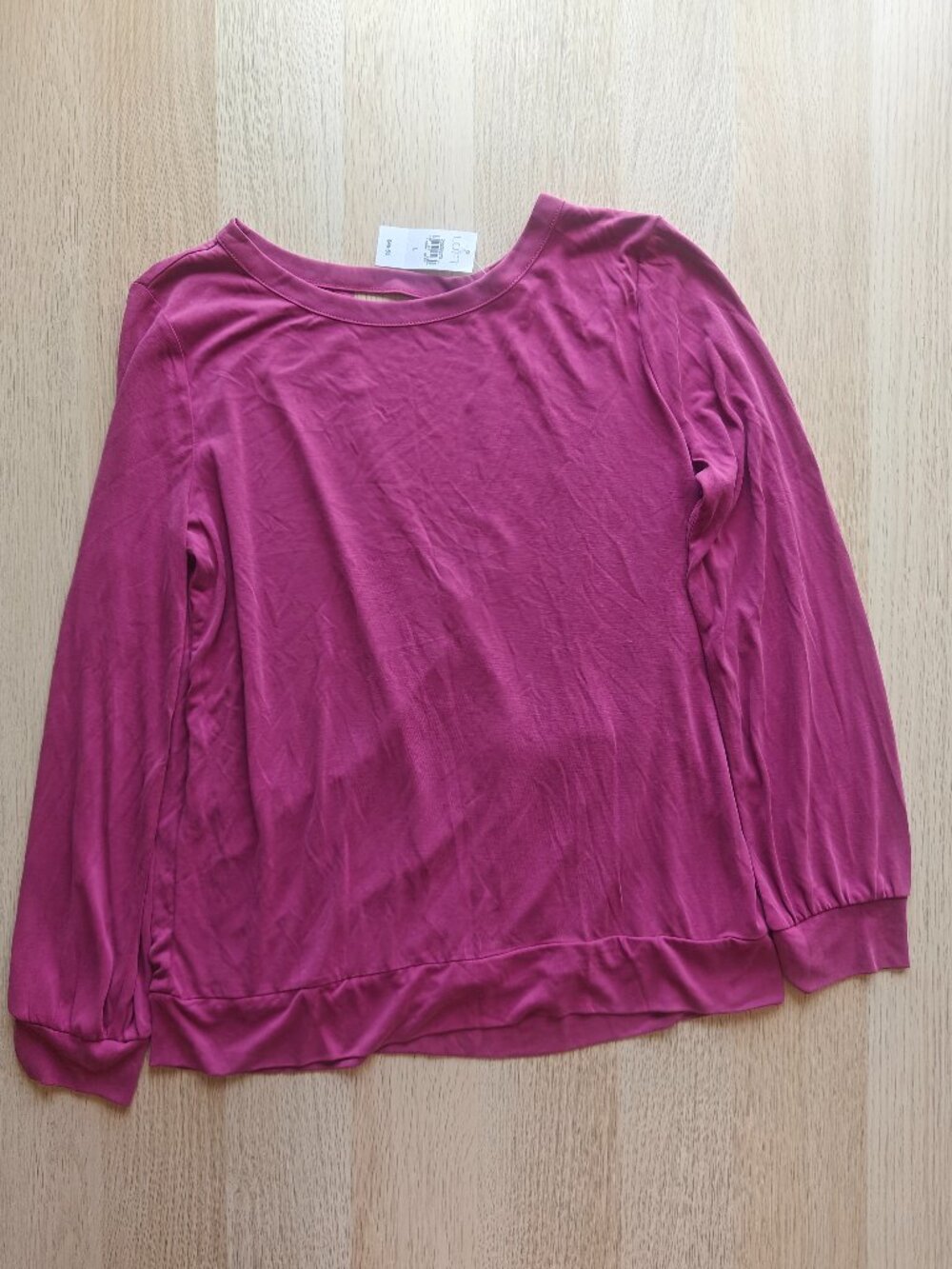 WOMEN'S LOFT CROSSOVER WRAP BACK LONG SLEEVE BLOUSE (SIZE LARGE)